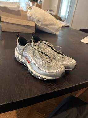 Nike Air Max 97 Metallic Silver Varsity Red (Silver Bullet 2022) DQ9131-002 sz12